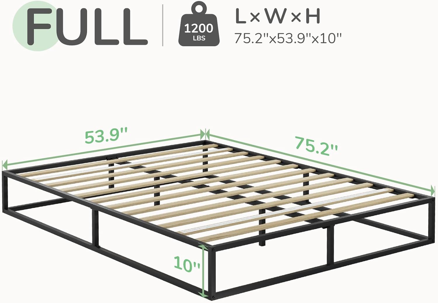 Novilla Twin Size Bed Frame, Metal Platform Bed Frame, Noise-Free, Sturdy Metal Bed Frame, Heavy Duty Wood SlatsWood Slats Support, No Box Spring Needed, Easy Assembly