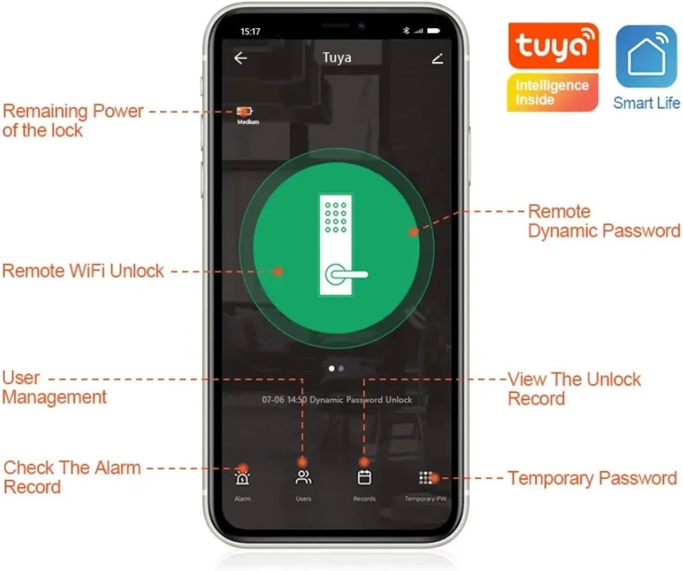 Tuya WiFi Smart Lock，Waterproof IP65 Double Side Fingerprint Code IC Card Electronic Outdoor Gate Lock，8 Languages Speaker(E)