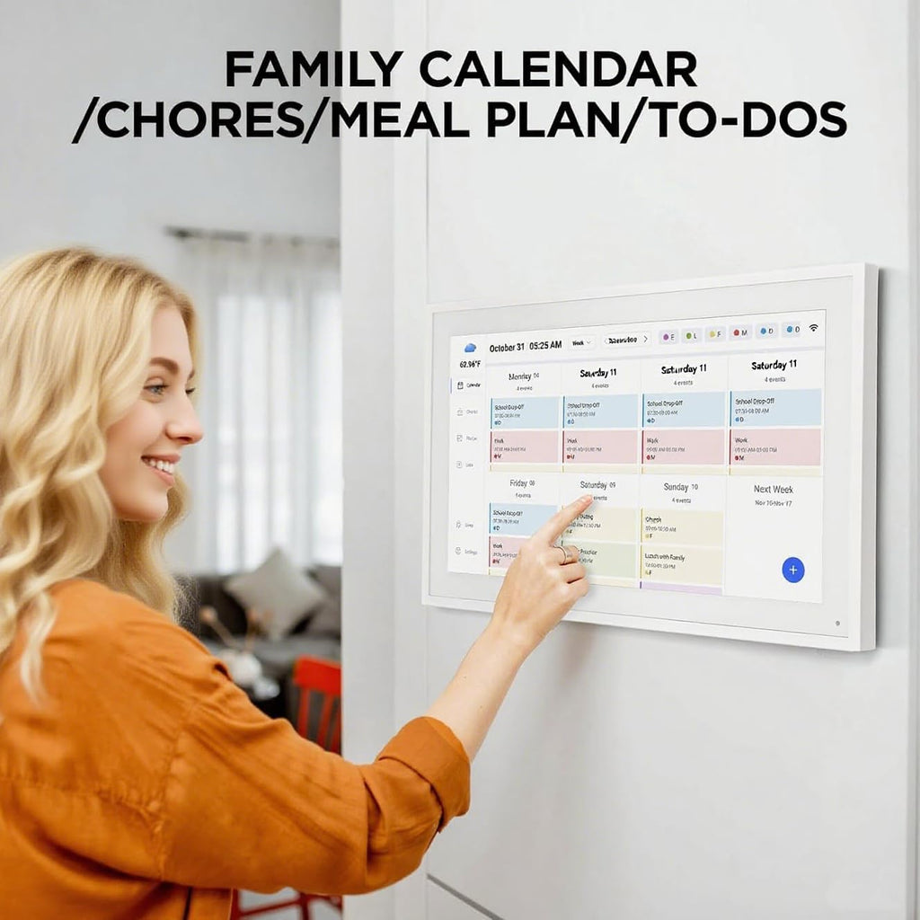 Smart Digital Calendar Wall Touch Screen 15.6'' - FHD Electronic Wall Calendar with Chore Chart, Family Schedule Planner & Meal Tracker, Support Wall/Desk Installation (15.6 inches)