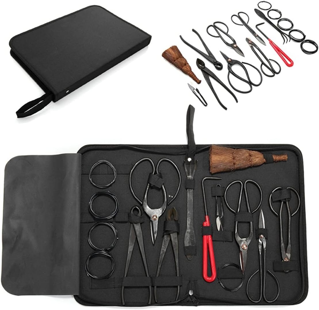 Gardening Supplies and Tools Bonsai Pruning Shear Garden Tool Kit Cutter Scissors Kit with Nylon Case for Home Garden Pruning Tools
