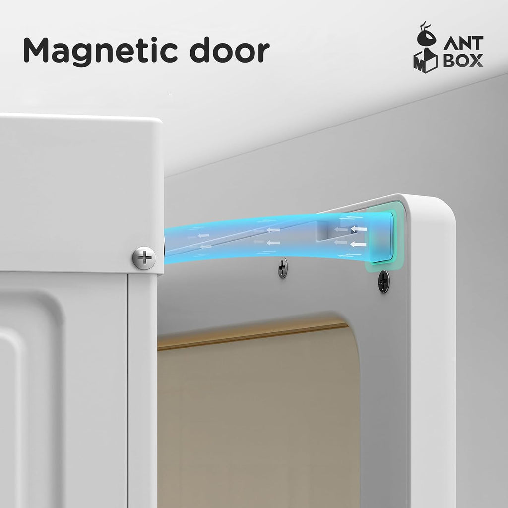 ANTBOX Portable Wardrobe Closet Storage Organizer for Clothes,Suitable for Living Room, Bedroom,Plastic Wardrobe with Magnetic Transparent Door and Easy Assembly 8 Cubes & 2 Hanging Rod