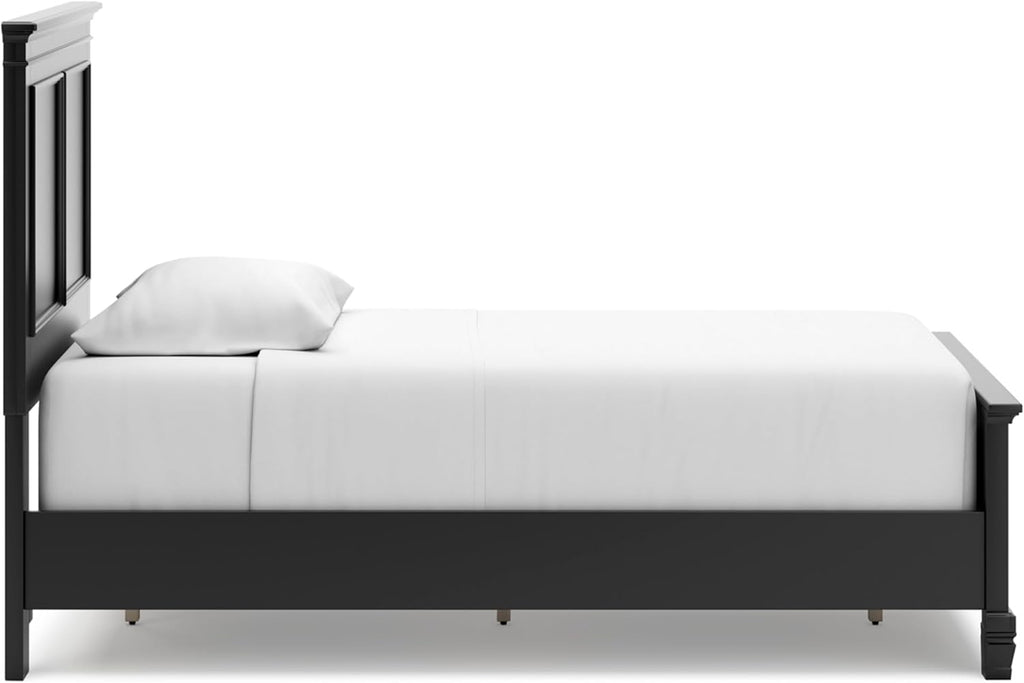 Signature Design by Ashley Lanolee Transitional Twin Panel Bed with Tapered Feet, Foundation or Box Spring Needed, Black