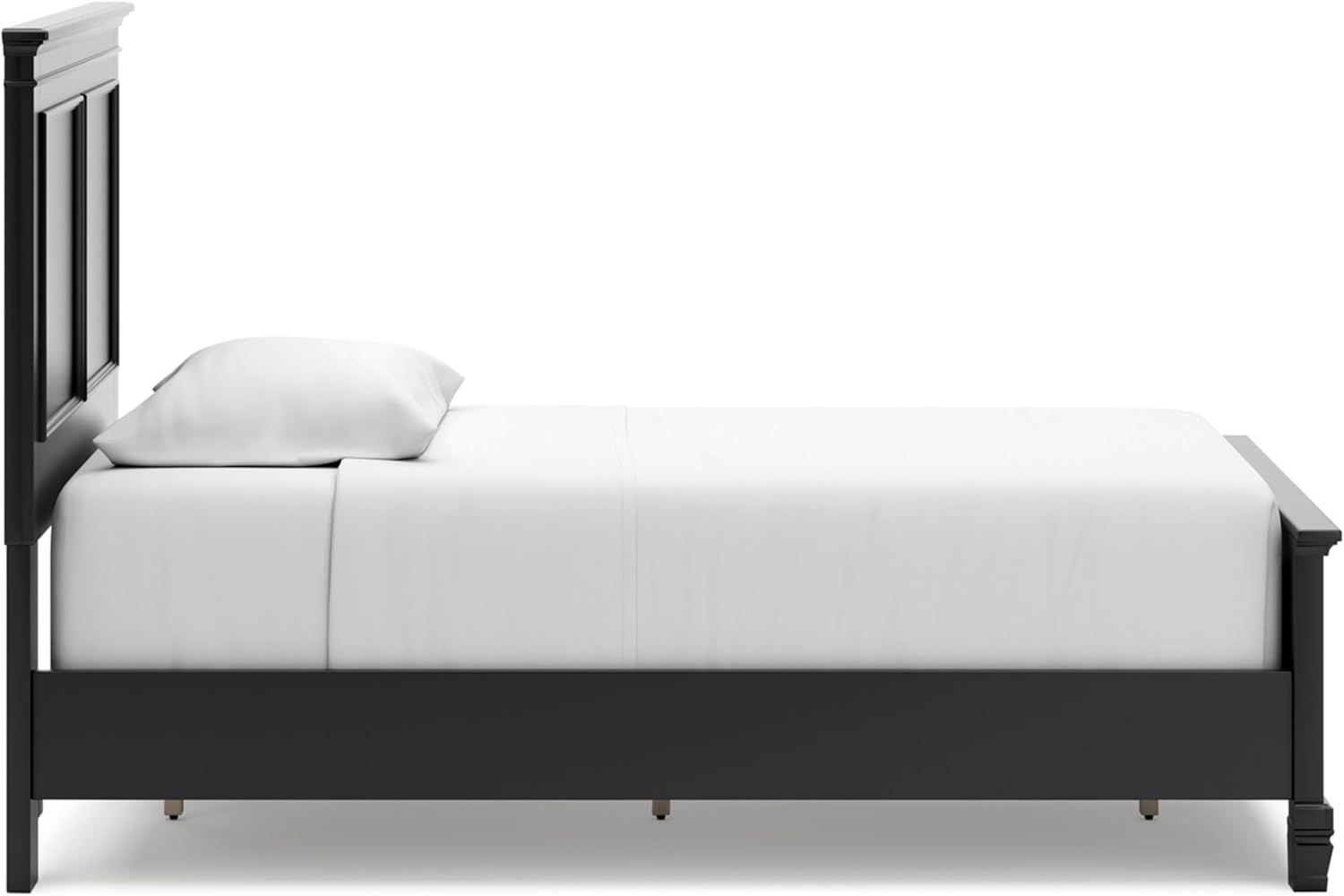 Signature Design by Ashley Lanolee Transitional Twin Panel Bed with Tapered Feet, Foundation or Box Spring Needed, Black