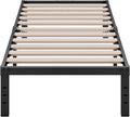 ZIYOO Twin Bed Frames, 3' Wide Wood Slats with 2500 lbs Support for Mattress, 16 Inch High, No Box Spring Needed, Noise Free, Non-Slip, Easy Assembly