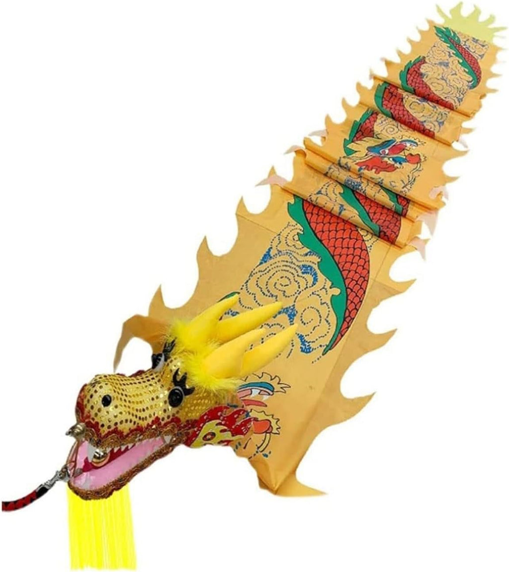Chinese New Year Decorations Chinese Dragon Dance Ribbon Streamer for Outdoor Fitness Party Stage Performance Prop Spring Festival Party Supplies(Yellow,10m)