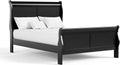 Furniture of America Arabella Traditional Wood Full Bed Frame with Headboard and Footboard, Elegant Sleigh Design Bedframe for Bedroom, Guest Room, Easy Assembly, Box Spring Required, Black