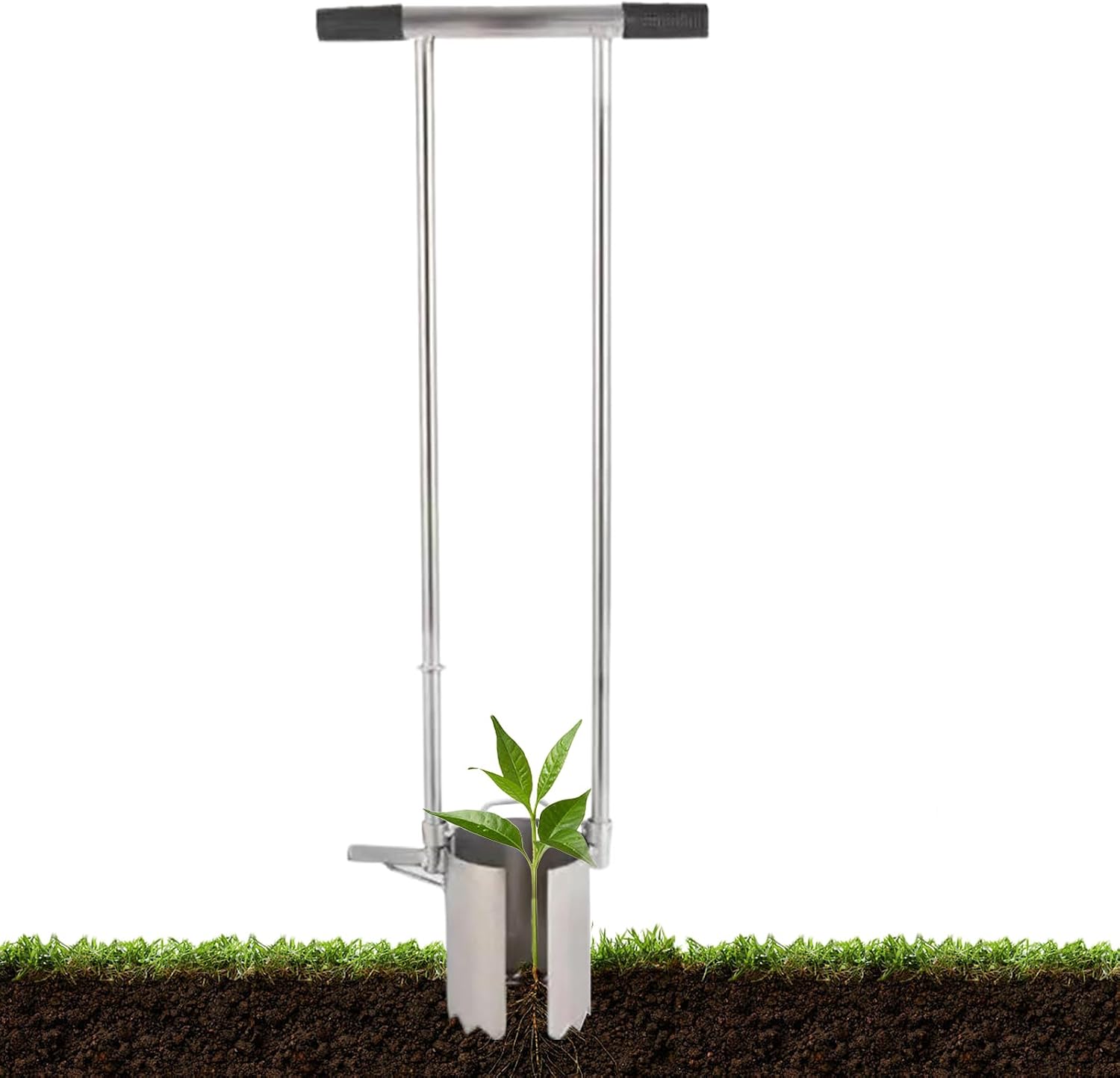 Gardening Plant Transplanter – Long Handled Planter, Bulb Planting Tool, Heavy Duty Manual Weeder with Comfortable Handle | Practical Vegetable Flower Garden Lawn Planting Maintenance Use