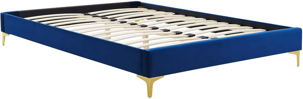 Modway MOD-6305-NAV Sutton Twin Performance Velvet Bed Frame, Navy