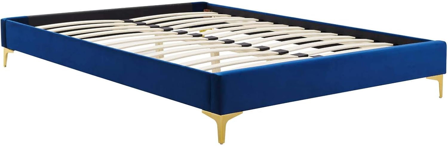 Modway MOD-6305-NAV Sutton Twin Performance Velvet Bed Frame, Navy