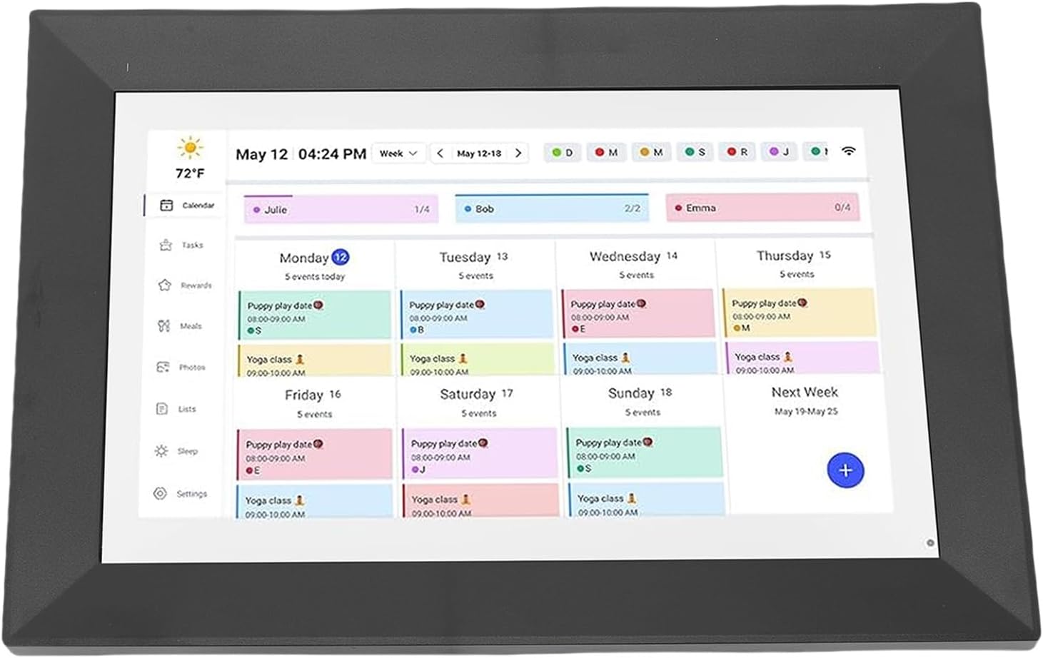 Smart Digital Calendar, HD Touchscreen Family Planner with Sync Schedules Meal Plans Photos for Home Office Use (US Plug)