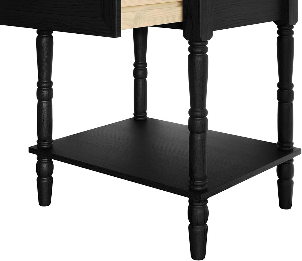 HOME DESIGN Homer Twin Tufted Wingback Upholstered Panel Bed with 2 Matching 1 Drawer Nightstands, Bedroom Furniture Set with Open Shelf Storage, Light Beige Black