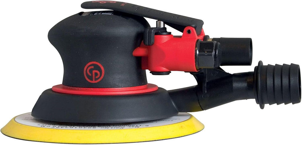 Chicago Pneumatic CP7255CVE - Air Random Orbital Sander Tool, Home Improvement, Woodworking Tools, Polisher, Sanding Tool, Hook & Loop, Central Vacuum, 6 Inch (150 mm), 0.28 HP / 210 W - 12000 RPM