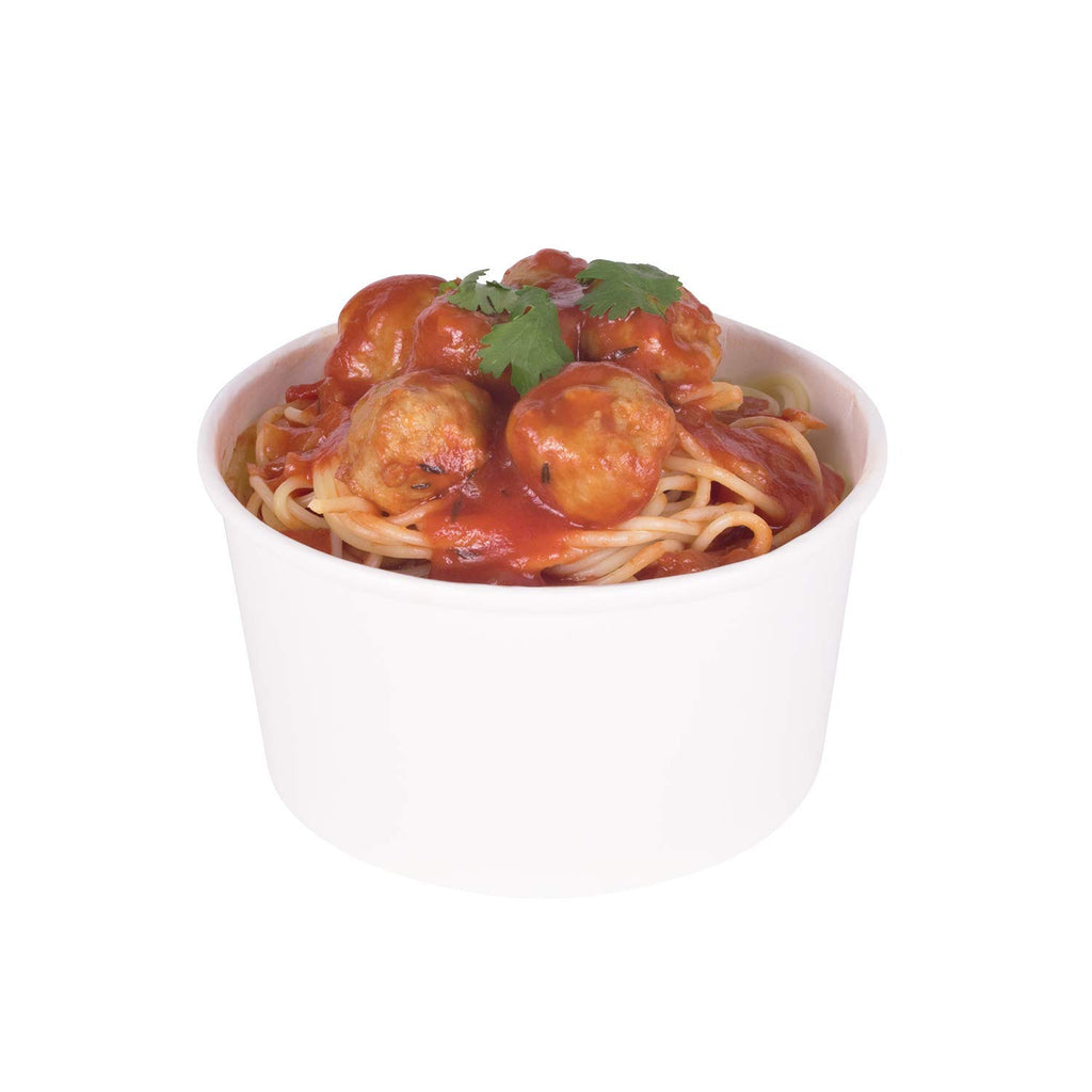 Karat [24oz - 600 ct] Paper Soup Bowls for Hot/ Cold Food - Ideal for Soup, NoodIes, Pasta and Snacks - White (C-KDP24W)