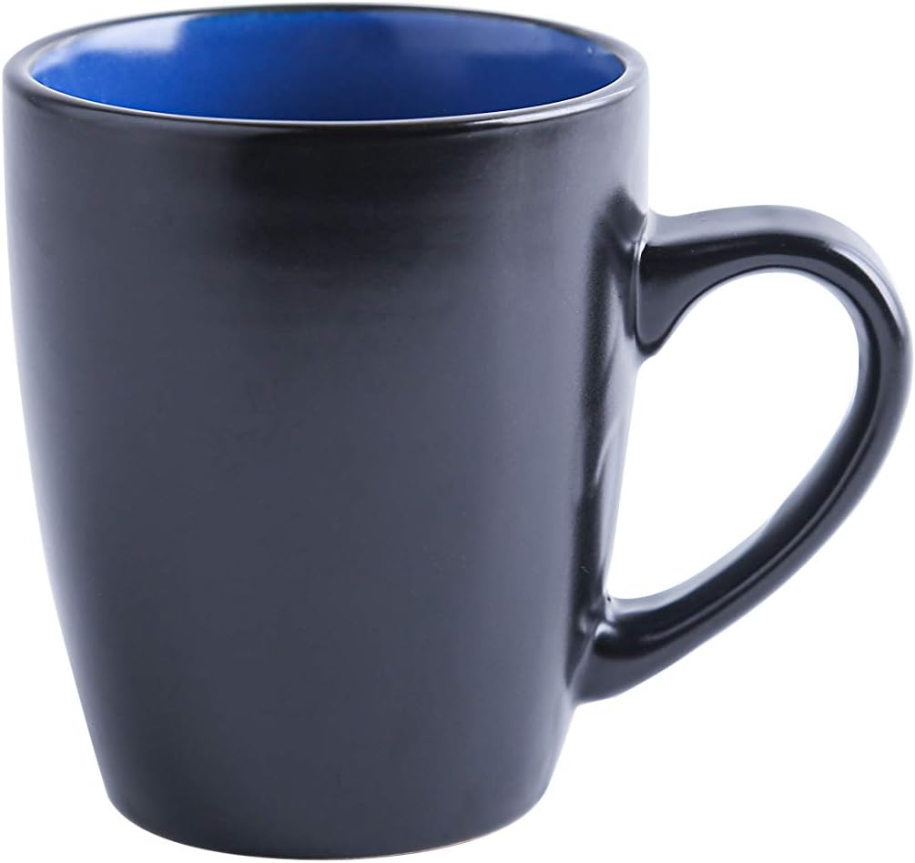 Stone Lain Albie Stoneware 32-Piece Modern Dinnerware Set, Kitchen Plates and Bowls Sets, Service for 8, Blue and Black, Microwave & Dishwasher Safe