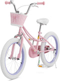 XJD Girls Bike for 3-12 Years Old Girls, 12 14 16 20 Inch Kids Bike with Training Wheels, Adjustable Seat Height, Coaster Brake, Streamers Basket