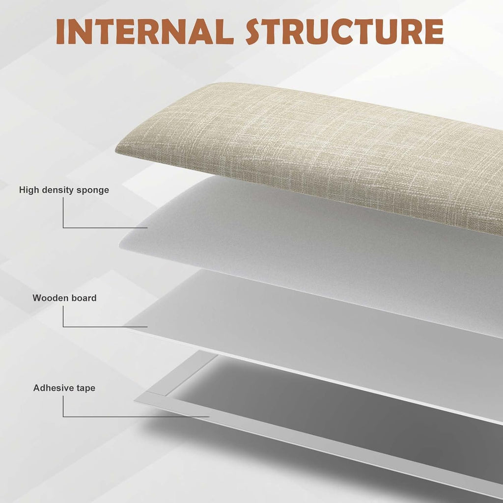 IFNOW Upholstered Wall Mounted Headboard, 3D Soundproof Wall Panels Peel and Stick, Reusable and Removable Tufted Bed Headboard in Beige (12 Panels, 10' x 24')