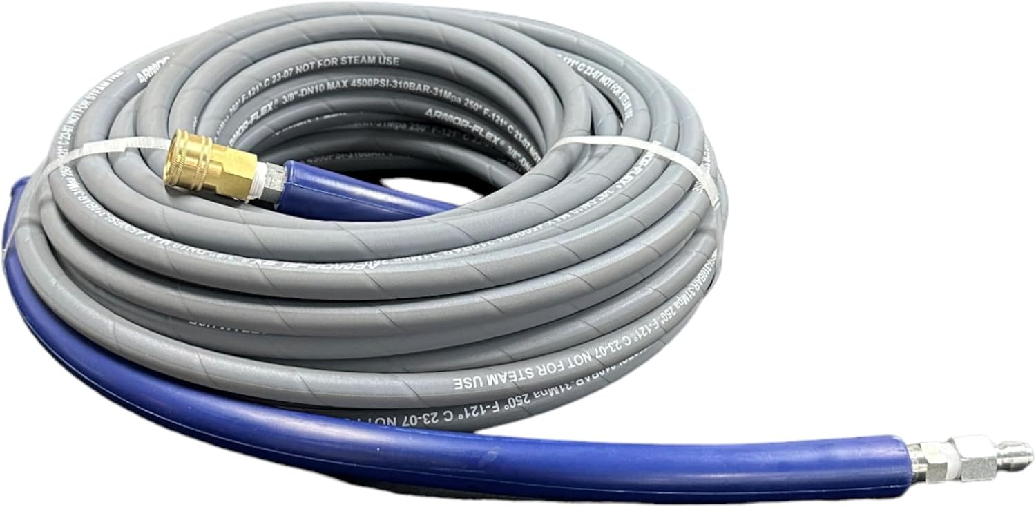 Pressure-Pro CHA1001GB 3/8 in. x 100 ft. Non-Marking 4000 PSI Pressure Washer Replacement Hose with Quick Connect