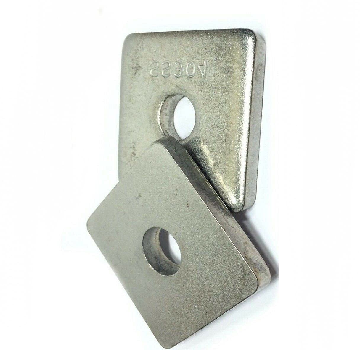 Pr-Mch Package of 100, 1/2' Stainless Steel Metal Square Washers for Unistrut Channel Set Kit #DR-D8963D