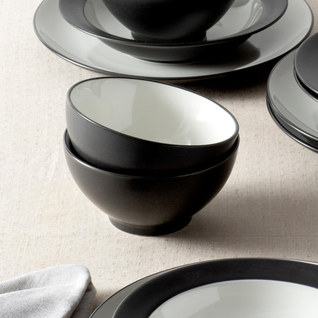 Noritake Colorwave Graphite 12-Piece Coupe Dinnerware Set, Service for 4