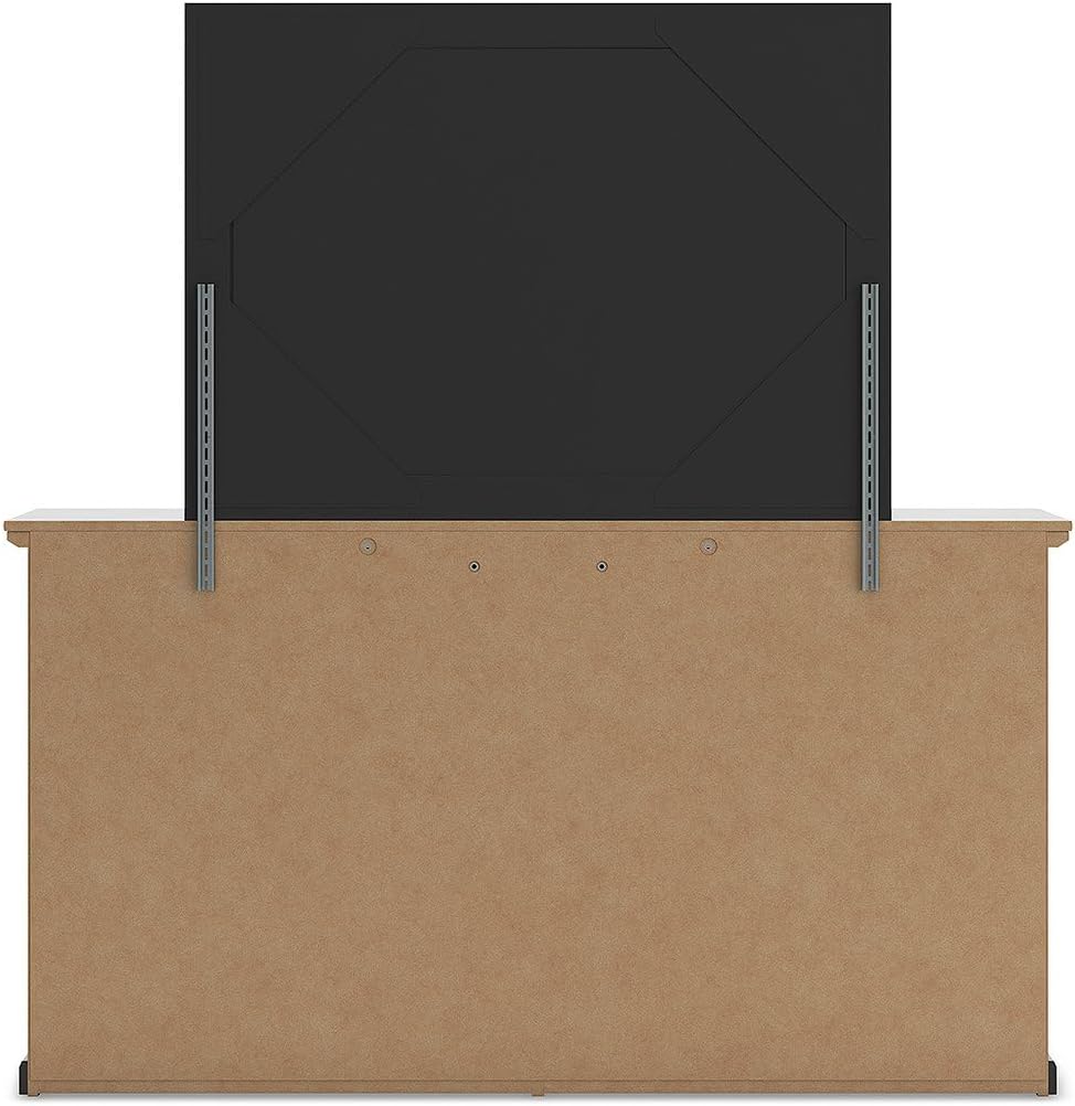 Signature Design by Ashley Maribel Traditional 6-Drawer Dresser and Mirror with Safety Stop, Black