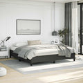 King Size Bed Frame with Faux Leather Finish and Engineered Wood Construction, Contemporary Black Minimalist Design, Supports Up to 1102.3 lb, Easy Assembly and Durable