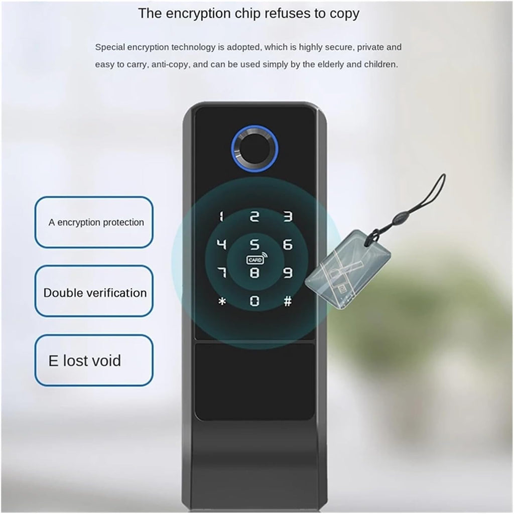 Waterproof Tuya WiFi Smart Door Lock Digital Password Double Fingerprint Electronic Rim Lock for Outdoor Iron Gate Door