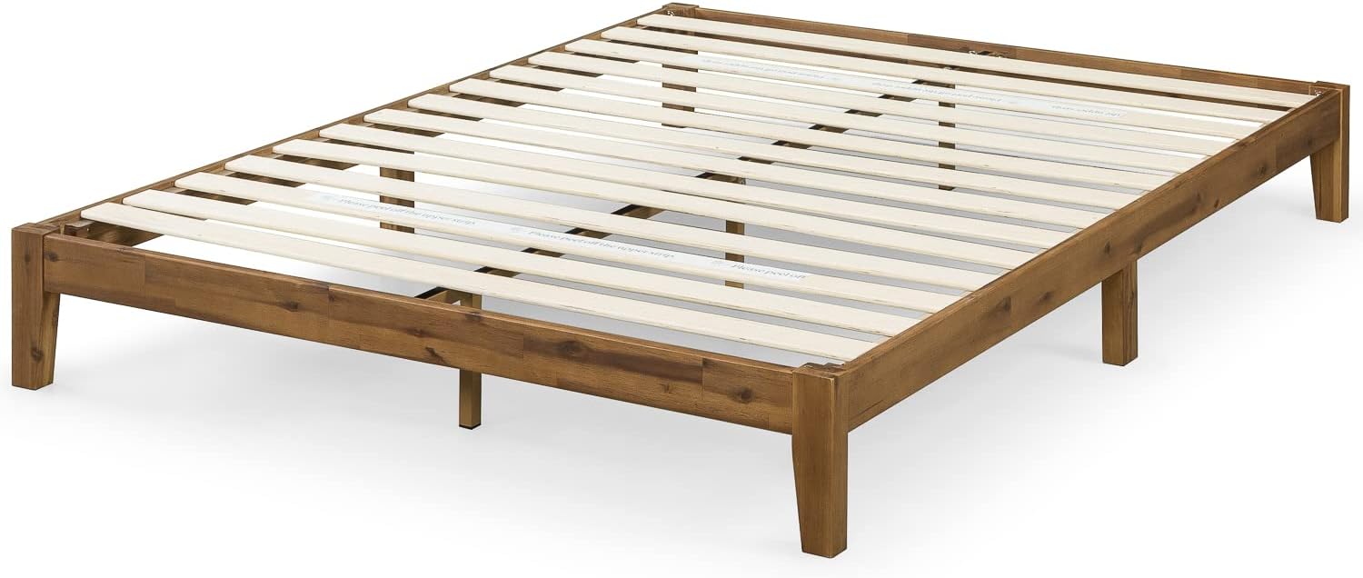 Zinus Lucinda Wood Platform Bed Frame, No Box Spring Needed, Solid Wood Foundation with Wood Slat Support, Easy Assembly, Full