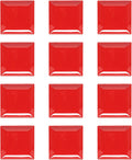 TrueCraftware- 7-1/4' x 7-1/4' Square Plate Classic Pure Red Dinnerware Melamine Set of 12- Dishwasher Safe Reusable Dinner Plates Durable Lightweight Dinnerware for Dinner Dishes