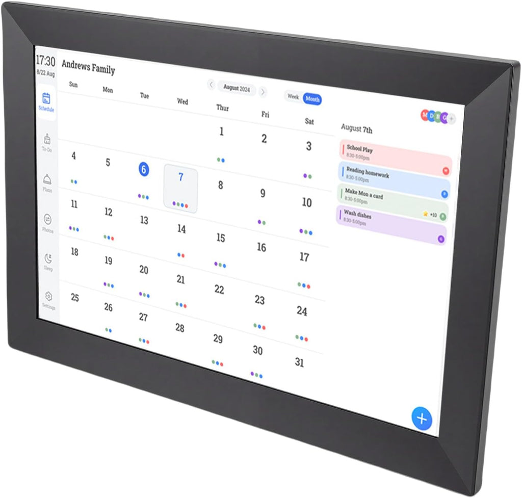 Smart Digital Calendar, 13.3 Inch HD Touchscreen Family Organizer with WiFi Sync, Meal Planner, Chore Chart, Digital Photo Frame, for Home Office Wall Desk (US Plug)