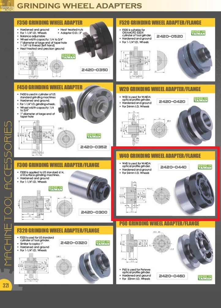 HHIP 2420-0440 W40 Waida Grinding Wheel Adapter