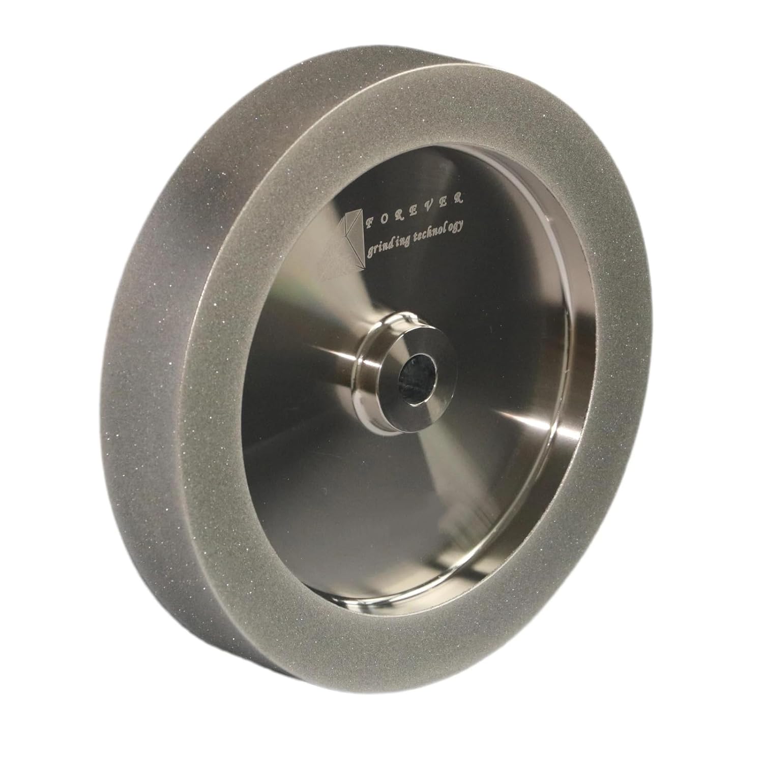 CBN Wheel 8 Inch, CBN Grinding Wheels 8' Diameter, 5/8' Bore, 1.5' Wide, 1' Down the Side, Suitable for Sharpening Woodturning and HSS Tools (180 Grit)