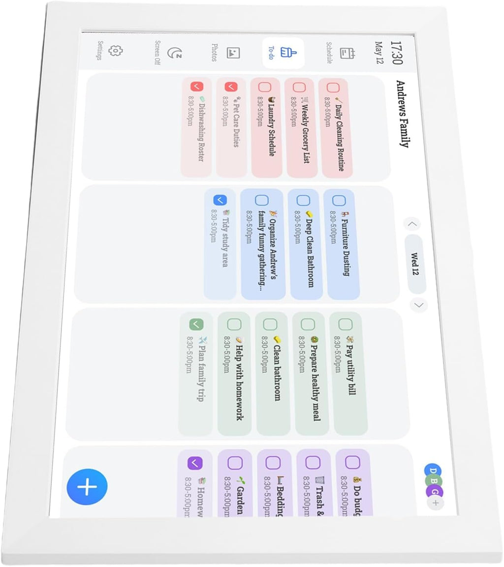 Asixxsix Digital Calendar, 10.1 Inch Smart Digital Calendar Touch Screen with Chore Chart Photo Frame APP Control for Family Schedules and Home Organization