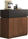 Mid-Century Modern Buffet Cabinet Sideboard with Storage, 31.5' Credenza with Drawers & Doors, Adjustable Shelves & Thickened Back Panel, Coffee Bar Console Table for Dining Room Living Room Kitchen