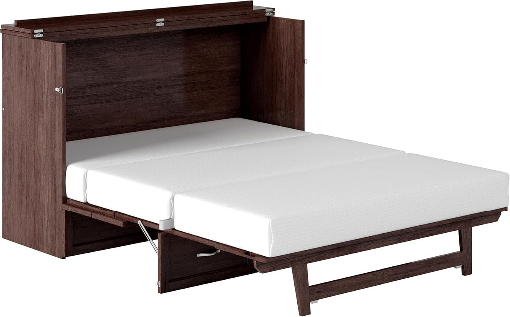AFI Deerfield Murphy Bed Chest with Charging Station, Queen, Burnt Amber
