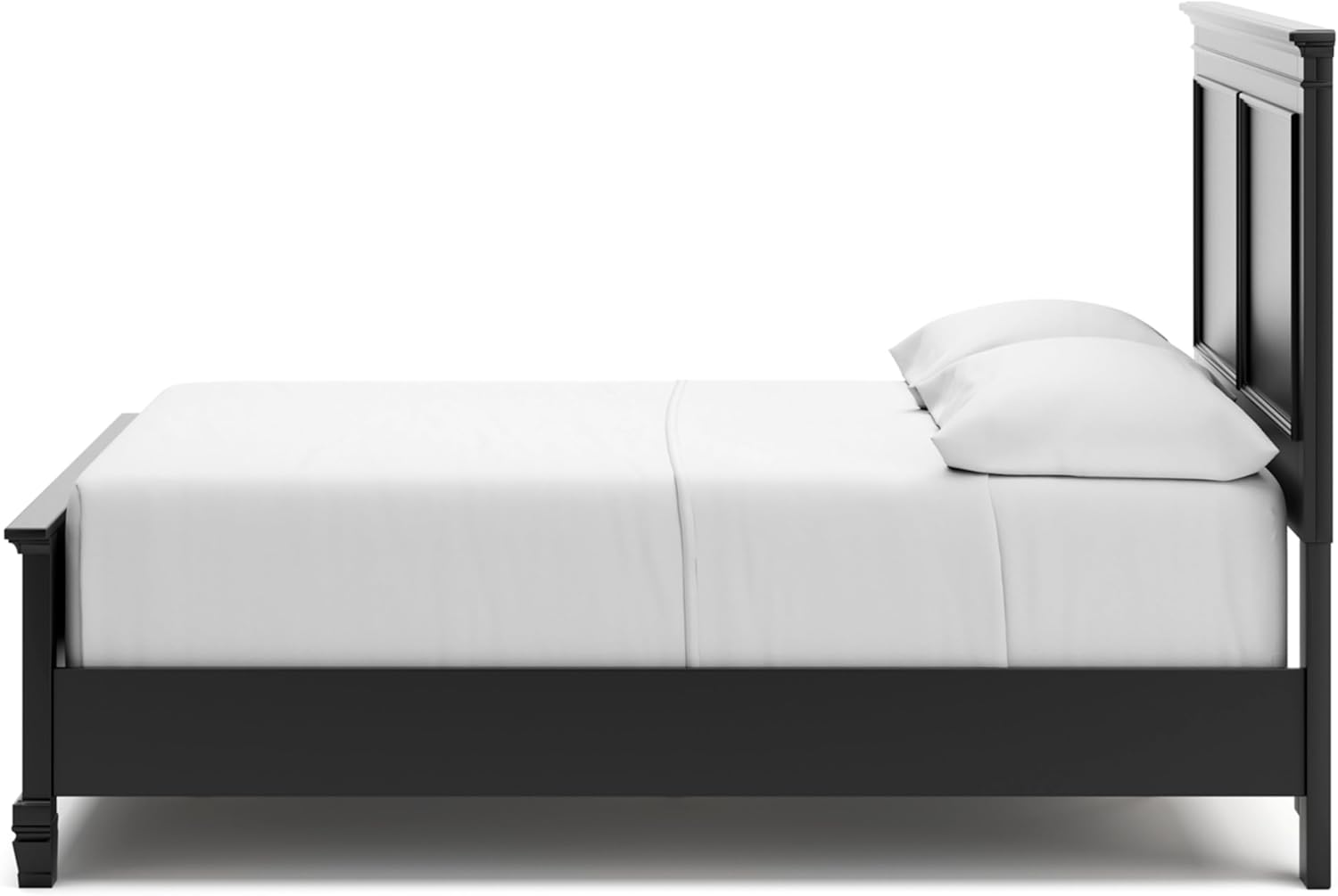 Signature Design by Ashley Lanolee Transitional Full Panel Bed with Tapered Feet, Foundation or Box Spring Needed, Black
