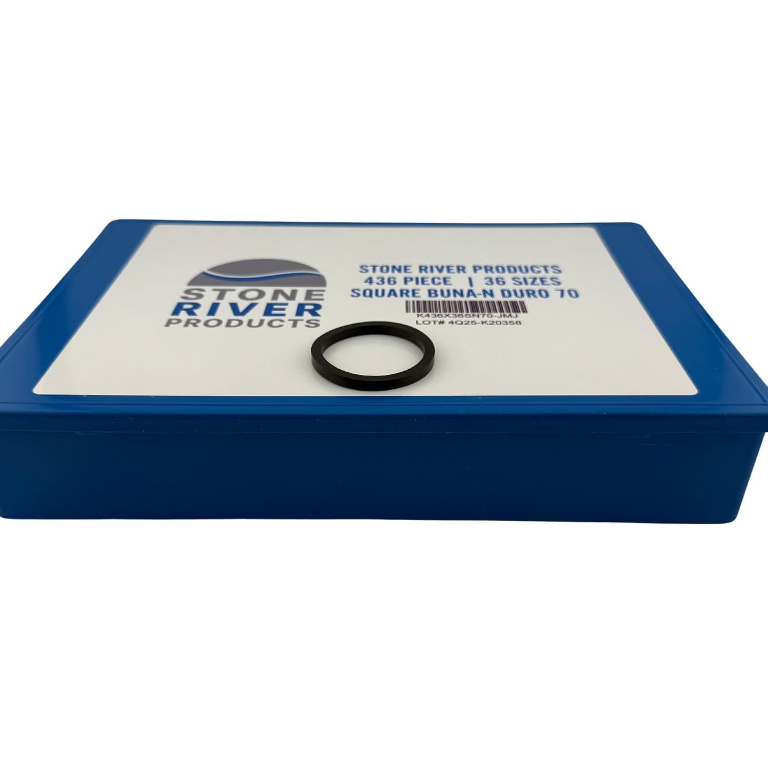 Stone River Products Industrial Square Buna-N Duro 70 Kit – 436 Pieces, 36 Sizes (Lathe Square Cut Washer Rings/O-Rings)