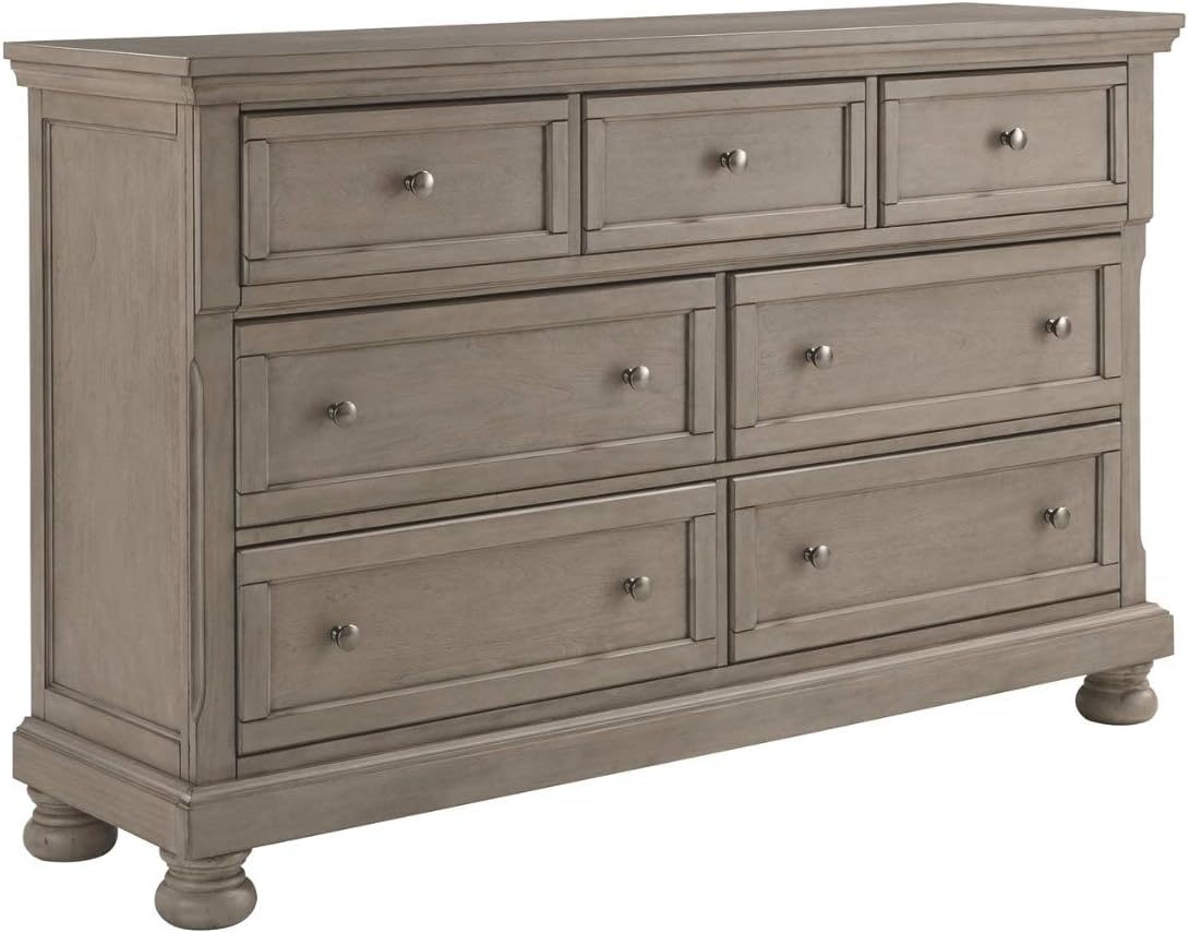 Signature Design by Ashley Lettner Modern Traditional 7 Drawer Dresser, Light Gray