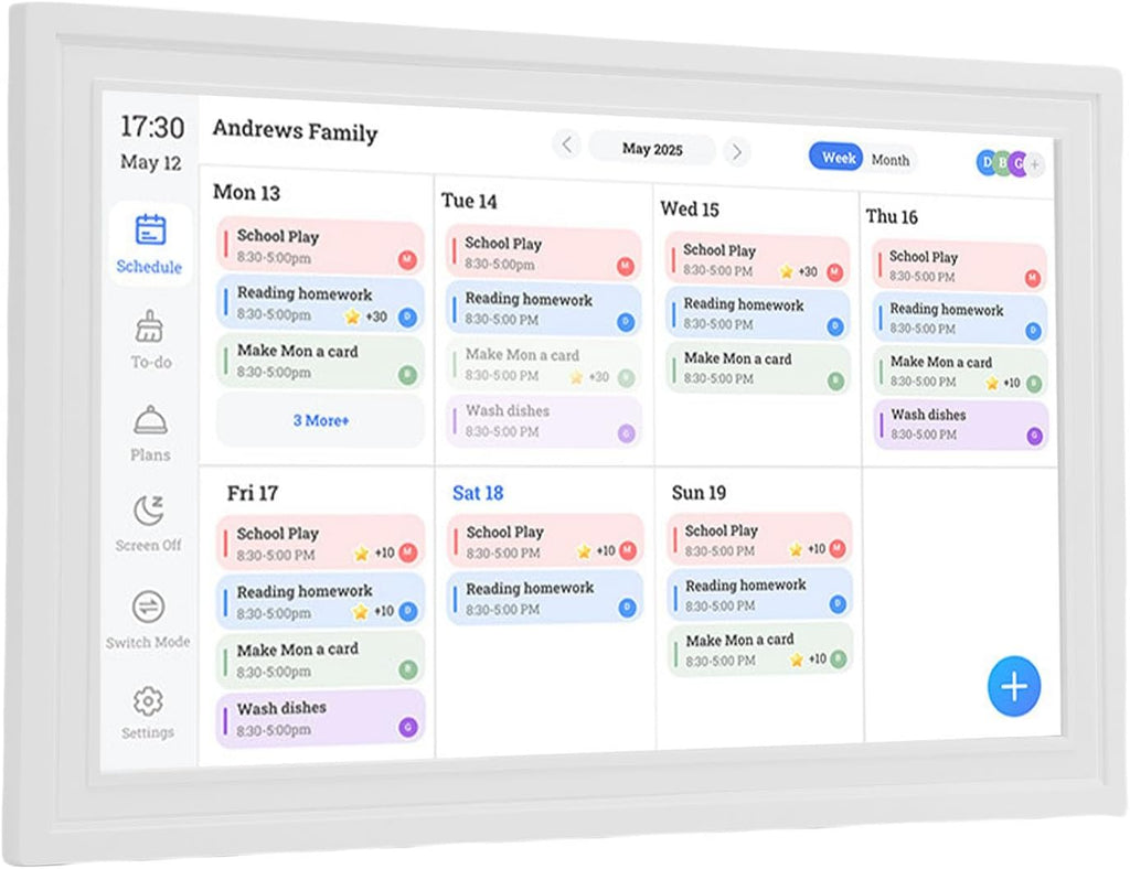 Dpofirs 15.6 Inch Wall Planner Digital Calendar | Touchscreen, Real Time Photo Sharing, Family Task Management, Art Display with Loop, Calendar Sync for Home & Office (white)