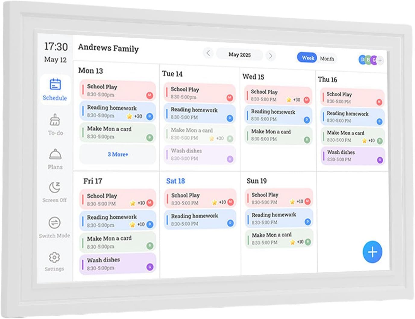 Dpofirs 15.6 Inch Wall Planner Digital Calendar | Touchscreen, Real Time Photo Sharing, Family Task Management, Art Display with Loop, Calendar Sync for Home & Office (white)