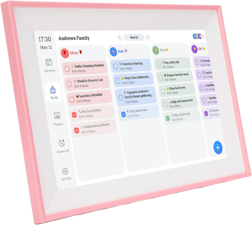 Focket Digital Calendar, 10.1 Inch HD Touchscreen Smart Electronic Calendar Chore Chart Meal Planner Wall Desk Mountable with Reward System for Family Schedules