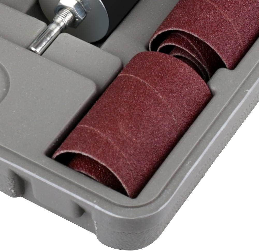 With Storage Box Durable Rubber Abrasive Sleeves Woodworking Metal Polishing Drum Sanding Kit DIY Professional For Drill Press,as shown