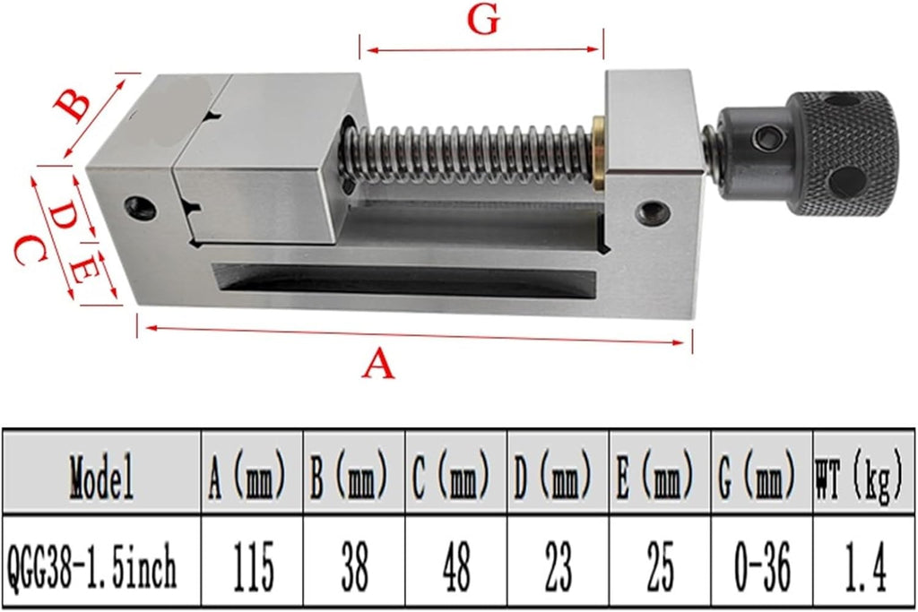 1.5 Inch High Precision Mini Vise Grinding Vise Hardened Surfaces, Accurate And Versatile