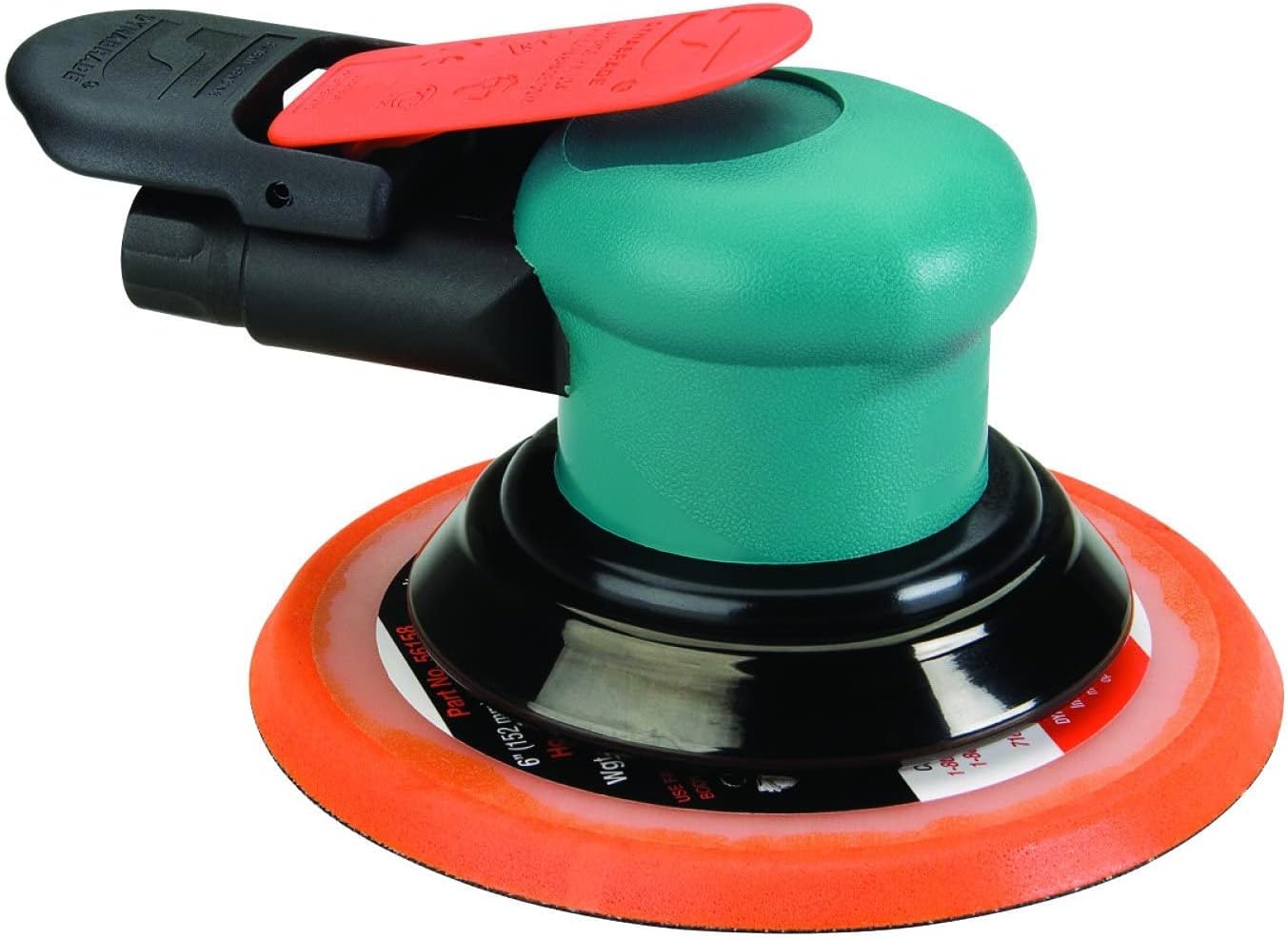 Dynabrade (59010) Dynorbital-Spirit 6' (152 mm) Diameter Random Orbital Sander, Non-Vacuum | Proportionate 3/8' (10 mm) Diameter Orbit | 12000 RPM Pneumatic Motor