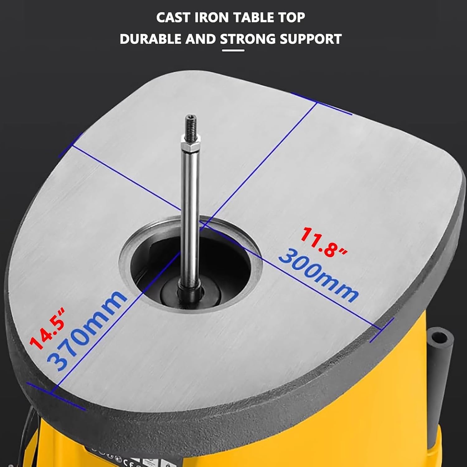 Electric oscillating Spindle Sander, Drum Sander with cast Iron Table, Maximum Speed 2000 RPM/min, Column Sander for Woodworking and DIY Projects