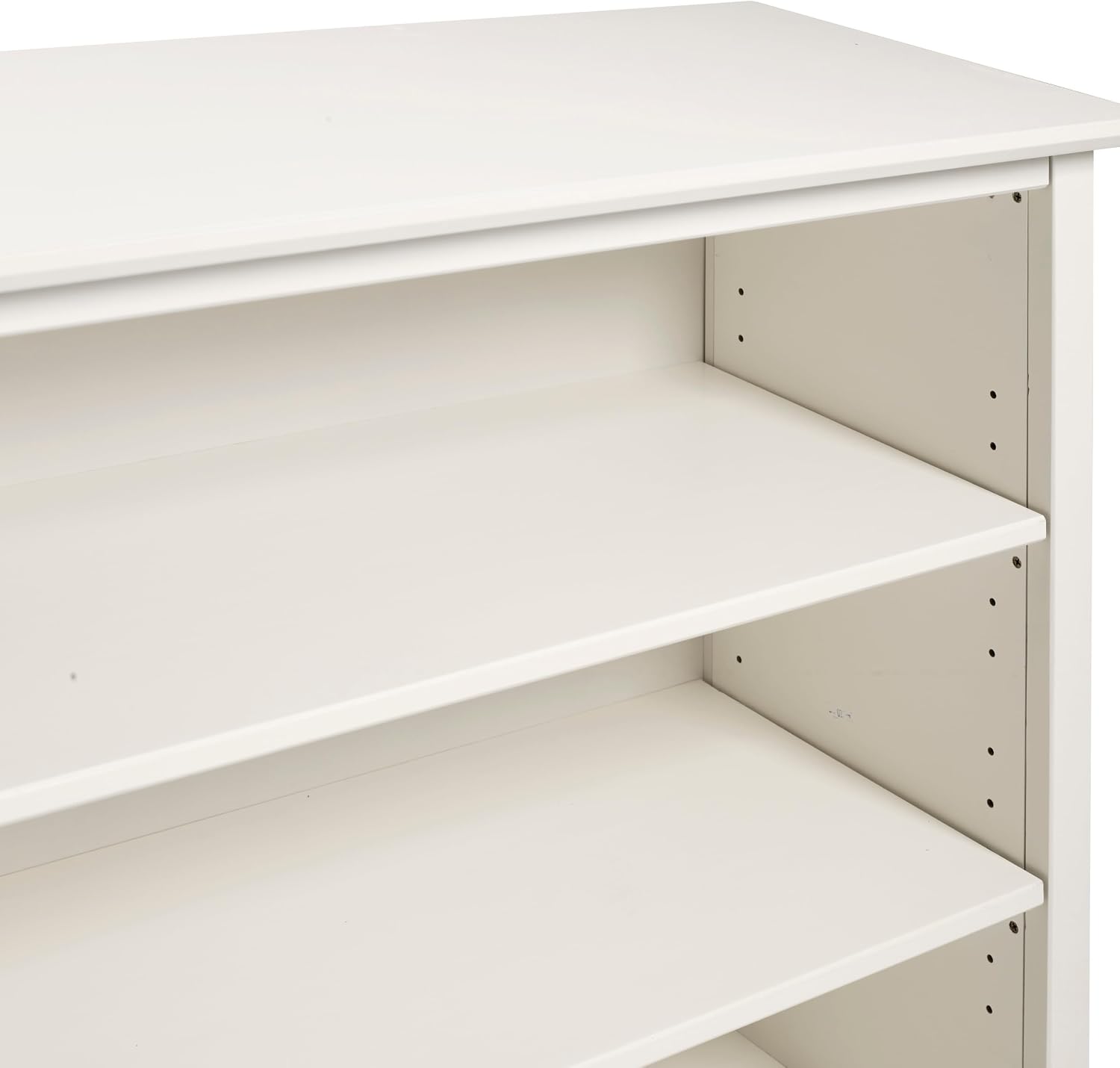 Simplicity Transitional Children's Under Window Bookshelf in White, Anti-tipping Hardware, Durable Brazilian Pine & Pine Veneer, Adjustable Shelves, Safety Standards, Modern