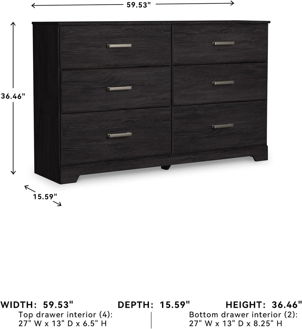 Signature Design by Ashley Belachime 6 Drawer Dresser, Black