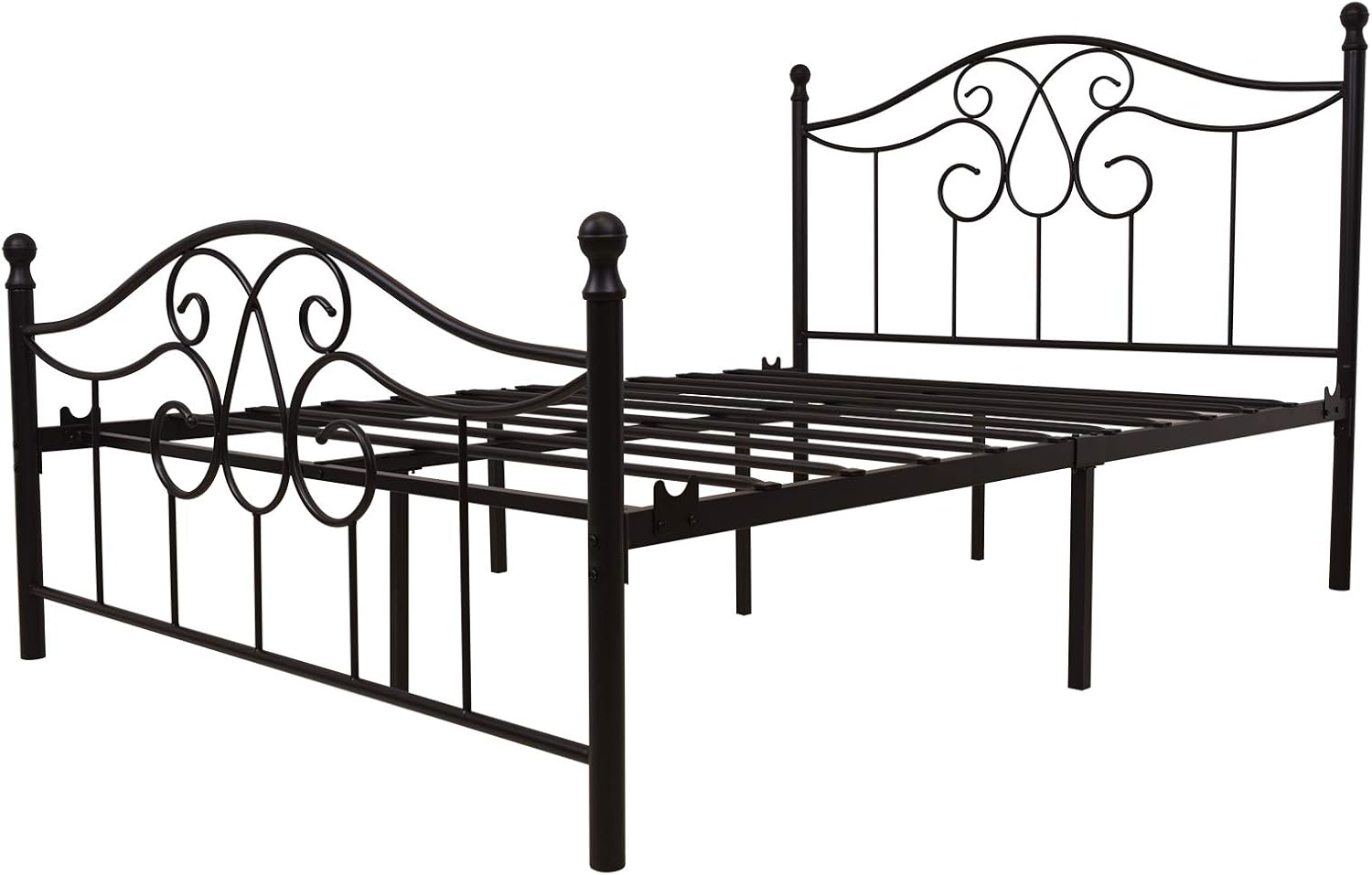 Vintage Sturdy Full Size Metal Bed Frame with Headboard and Footboard Basic Bed Frame No Box Spring Needed (Full,Black)