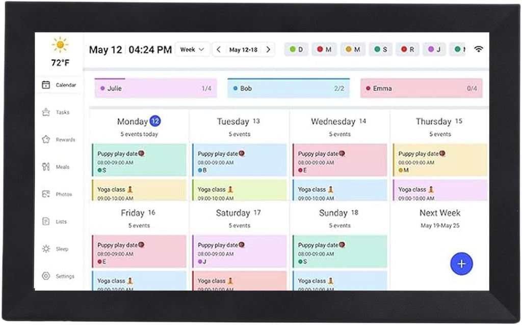 Smart Digital Calendar, 1080P HD Touchscreen Wall Calendar for Home Office, Interactive Family Planner(15.6inch) (US Plug)