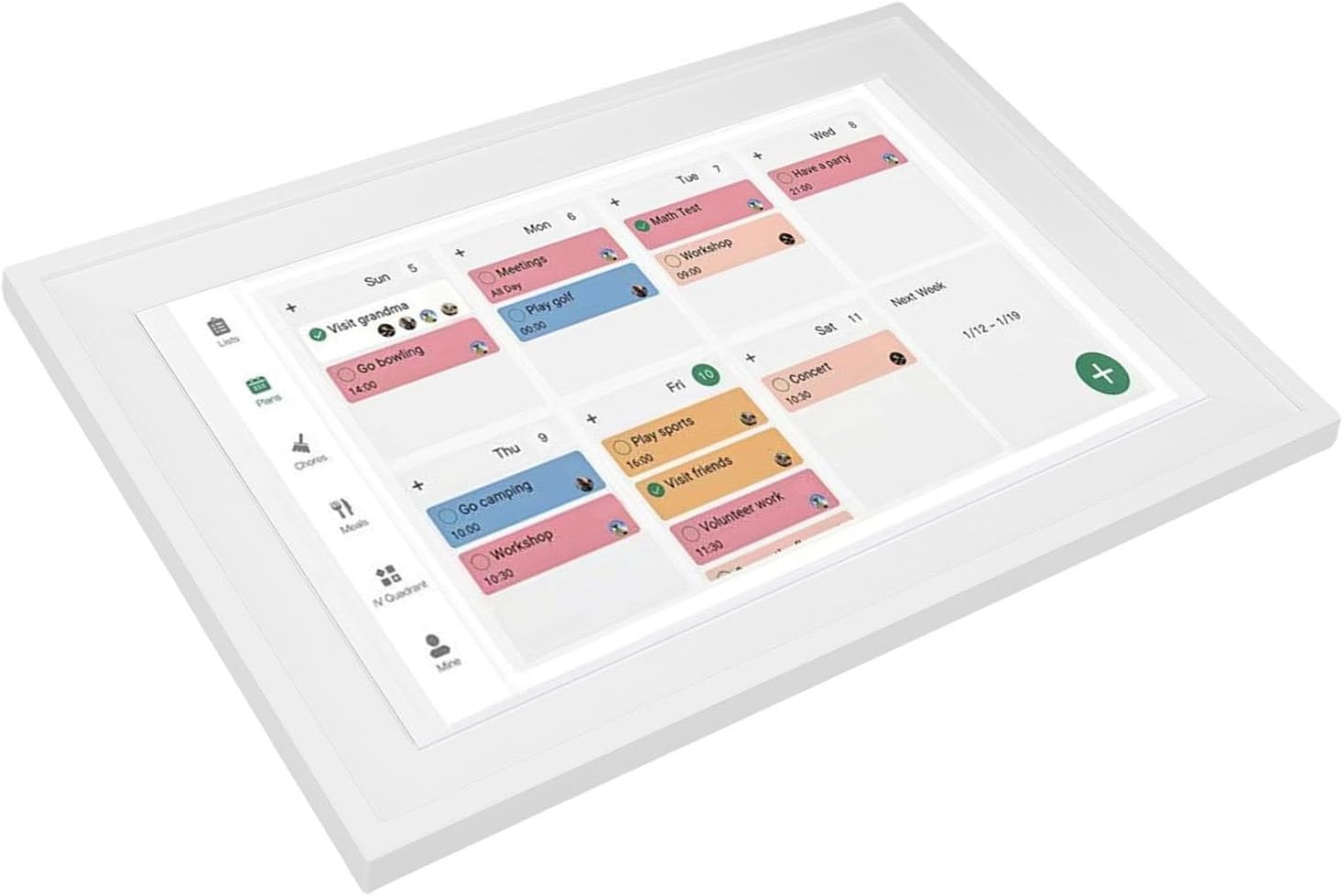 Tangxi 15.6 Inch Smart Digital Calendar 2025, Family Calendar with Touchscreen Chore Chart & Meal Planner for Family Schedules, Digital Photo Frame & Memo Board (US Plug 100‑240V)