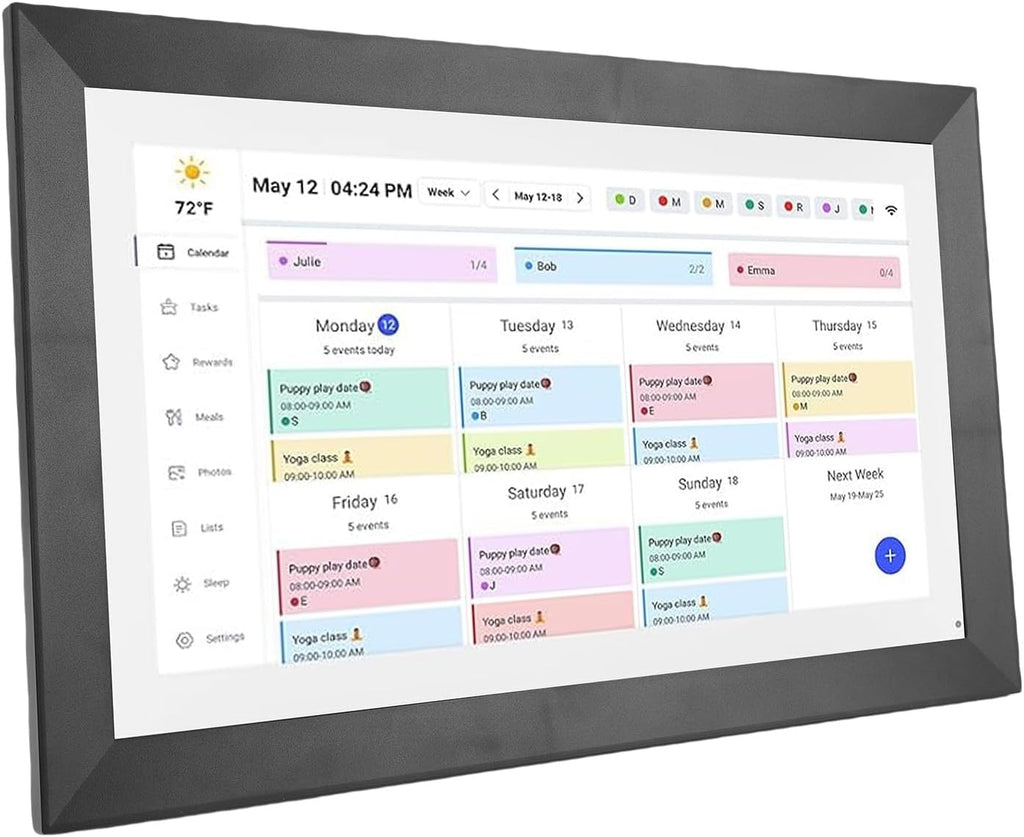 Zunate 15.6 Inch Digital Calendar Chore Chart, 1920 1080 Full HD Interactive Touchscreen, Smart Family Planner, Digital Calendar Wall and Desk Mountable for Seamless Scheduling (US Plug)